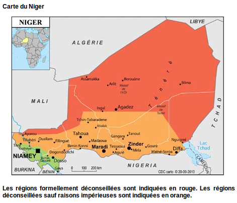 Risque au Niger, version du 9 janvier 2011, janv. 2011 Risque au Niger, version du 9 janvier 2011