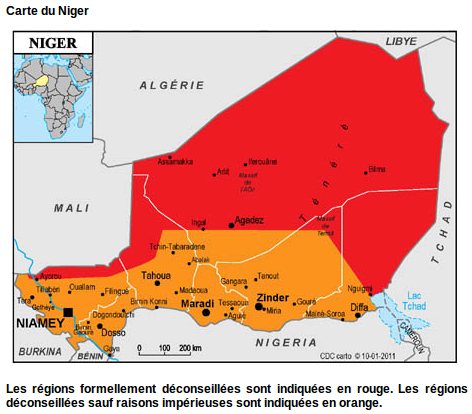 Risque au Niger, version du 10 janvier 2011, janv. 2011 Risque au Niger, version du 10 janvier 2011